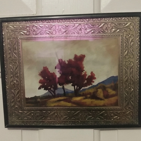 Nature Mediterranean field Tree landscape wall art decor framed picture - Picture 1 of 8